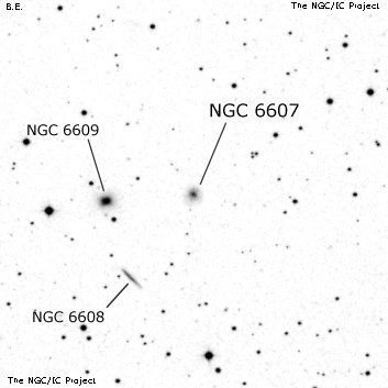 Negativní snímek oblohy NGC 6607