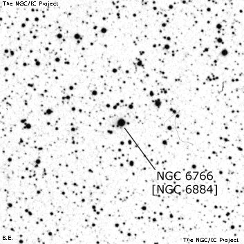 Negativní snímek oblohy NGC 6766