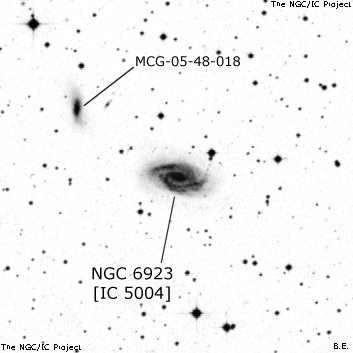 Negativní snímek oblohy NGC 6923
