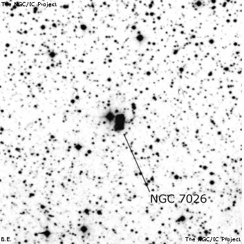 Negativní snímek oblohy NGC 7026