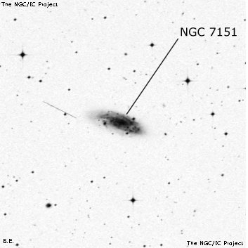 Negativní snímek oblohy NGC 7151