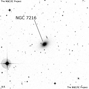 Negativní snímek oblohy NGC 7216