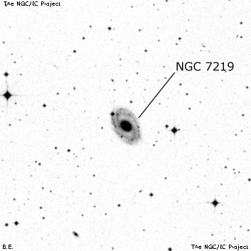 Negativní snímek oblohy NGC 7219
