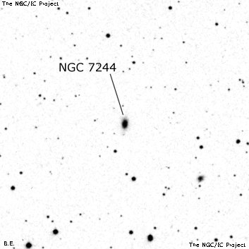 Negativní snímek oblohy NGC 7244