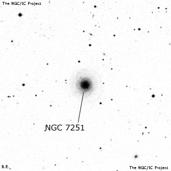 Negativní snímek oblohy NGC 7251