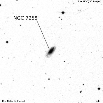 Negativní snímek oblohy NGC 7258