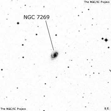 Negativní snímek oblohy NGC 7269