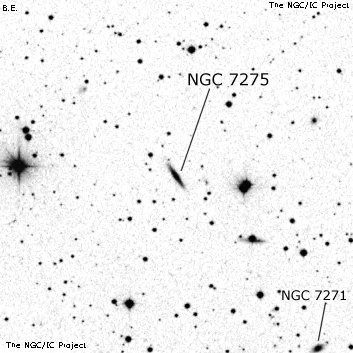 Negativní snímek oblohy NGC 7275
