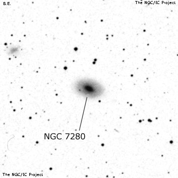 Negativní snímek oblohy NGC 7280