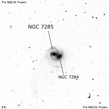 Negativní snímek oblohy NGC 7285