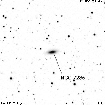 Negativní snímek oblohy NGC 7286