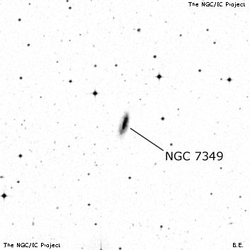 Negativní snímek oblohy NGC 7349