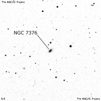 Negativní snímek oblohy NGC 7376