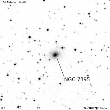 Negativní snímek oblohy NGC 7395