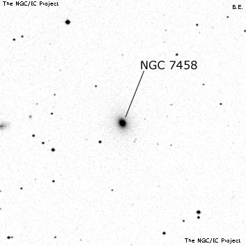 Negativní snímek oblohy NGC 7458