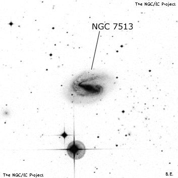 Negativní snímek oblohy NGC 7513