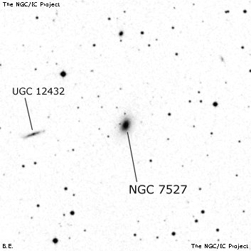 Negativní snímek oblohy NGC 7527