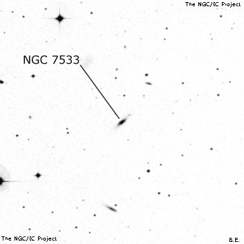 Negativní snímek oblohy NGC 7533