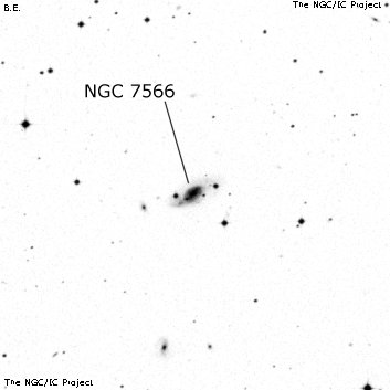 Negativní snímek oblohy NGC 7566
