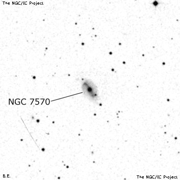 Negativní snímek oblohy NGC 7570