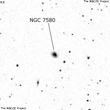 Negativní snímek oblohy NGC 7580