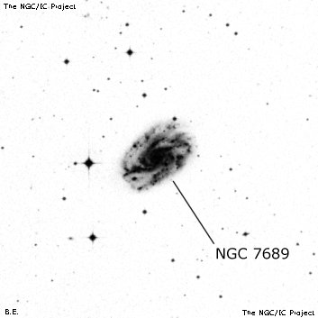 Negativní snímek oblohy NGC 7689