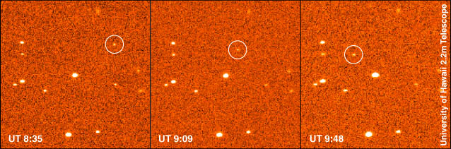 Sekvence snímků měsíce Jupitera